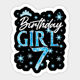 Winter Onederland 7th Birthday Girl Snowflake B-day Gift For Girls Kids Toddlers Sticker